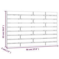 Hoofdbord wandmontage 96x3x63 cm massief grenenhout zwart - thumbnail