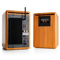 Audioengine A5+ draadloze Bluetooth-computerluidsprekers - 150 W Bluetooth-luidsprekers voor thuis, in de studio, tijdens het gamen met aptX-HD Bluetooth, AUX, RCA en afstandsbediening | Streaming audiosysteem van (Bamboo, Pair) - thumbnail