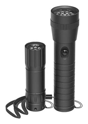 Hama LED-Taschenlampe FL-DUO, mit Batterien, Aluminium, 2er-Set Zaklamp