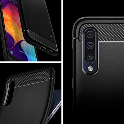 Spigen - Samsung Galaxy A50 Hoesje - Back Case Rugged Armor Zwart