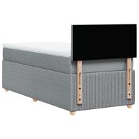 Boxspring met matras stof lichtgrijs 140x190 cm - thumbnail