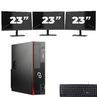Fujitsu Esprimo D757 SFF - Intel Core i5-6e Generatie - 8GB RAM - 256GB SSD - Windows 11 + 3x 23 inch Monitor - thumbnail