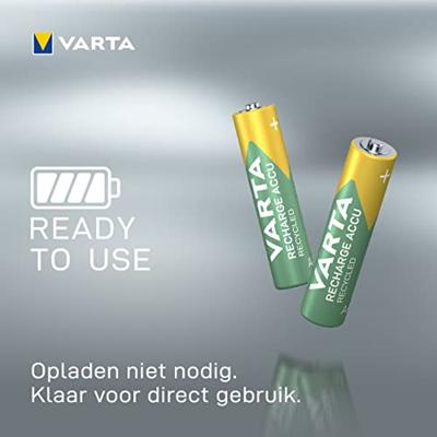 Varta RECH.AC.RECYC.AAA800mAh BLI2 Oplaadbare AAA batterij (potlood) NiMH 800 mAh 1.2 V 2 stuk(s) Varta RECH.AC.RECYC.AAA800mAh BLI2 Oplaadbare AAA batterij (potlood) NiMH 800 mAh 1.2 V 2 stuk(s)