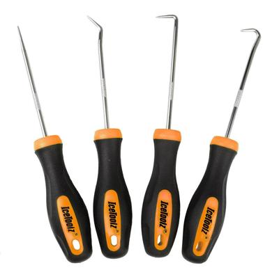IceToolz haak set, recht, 45°, 90°, gebogen, 4-delig, 28a4