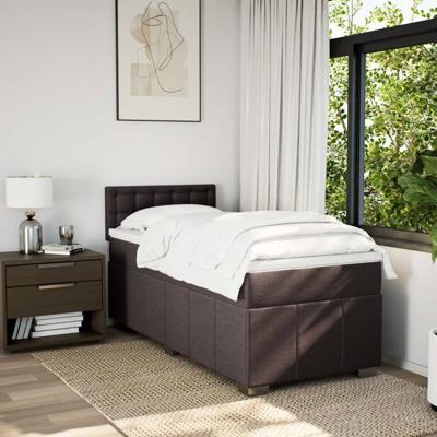 Boxspring met matras stof donkerbruin 80x200 cm - thumbnail