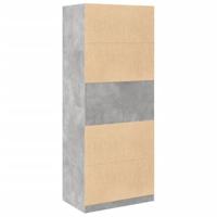Kledingkast 80x50x200 cm bewerkt hout betongrijs - thumbnail