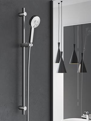 Doucheset Hotbath Gringo Opbouw Rond Glans Chroom Glijstang Handdouche 2 Standen