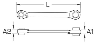 Brilliant Tools BT013901 Dubbele ringsleutelratelset Sleutelbreedte (metrisch) 10 - 19 mm