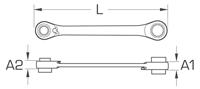 Brilliant Tools BT013901 Dubbele ringsleutelratelset Sleutelbreedte (metrisch) 10 - 19 mm - thumbnail