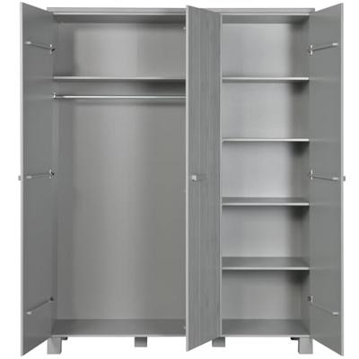 WOOOD Kledingkast 'Dennis' 3-deurs, kleur Betongrijs