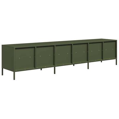 Tv-meubel 202x39x43,5 cm koudgewalst staal olijfgroen