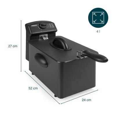 Princess 182729 Black Steel Friteuse 4 L