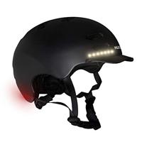 Hudora skaterhelm met klep en led zwart, maat m (55-58cm) - thumbnail