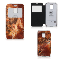 Samsung Galaxy S5 Mini Bookcase Marmer Bruin - thumbnail