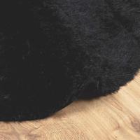 Hoogpolig vloerkleed NAVARRA 160x160 cm polyester zwart - thumbnail