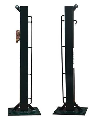 SET OF 2 FIXED SQUARE TENNIS POSTS 80X80MM WITH BOLT-DOWN BASE