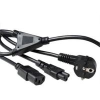 ACT AK5166 230V Stroomkabel CEE7/7 Male (Haaks)/1x C13 + 1x C5 - 1,8 meter - thumbnail