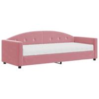 Slaapbank met matras 80x200 cm fluweel roze - thumbnail