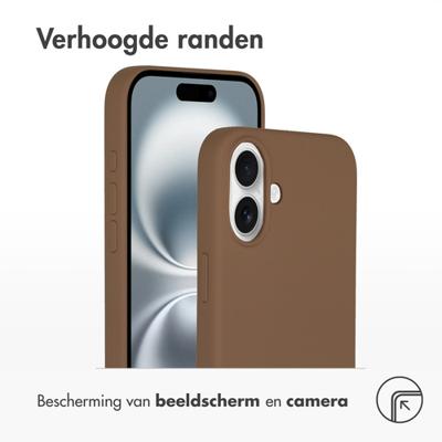 Accezz Liquid Silicone Backcover met MagSafe iPhone 16 Plus Telefoonhoesje Bruin