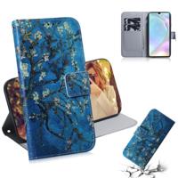 Abrikoos bloem patroon gekleurde tekening horizontale Flip lederen case voor Huawei P30 met houder & card slots & portemonnee - thumbnail