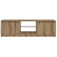 Tv-meubel met LED 120x30x36 cm bewerkt hout artisanaal eiken - thumbnail
