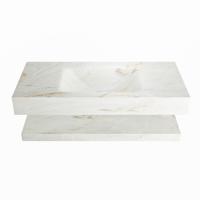 MONDIAZ ALAN-DLUX 100cm planchet Frappe. Vrijhangende wastafel CLOUD midden zonder kraangat, kleur Frappe. - thumbnail