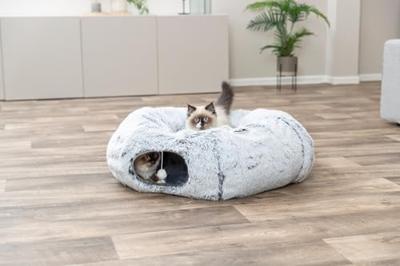 Trixie harvey pluche speeltunnel / donut wit / grijs