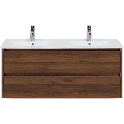 Dante Badmeubelset 120 cm - Walnoot - Keramische Wastafel Wit Enjoy
