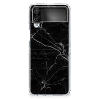 Samsung Galaxy Z Flip 4 | TPU | Siliconen hoesje | Marmer Zwart - Origineel Cadeau Vader - thumbnail