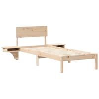 Bedframe met hoofdeinde Bruin 75 x 190 cm Massief grenenhout - thumbnail