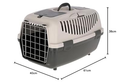 Kerbl Gulliver 3 transportbox voor huisdieren, kattenbak, metalen deur, strijkklep, onderdeelvak, 1 stuk (1 stuk)