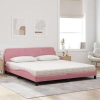 Bed met matras fluweel roze 180x200 cm - thumbnail