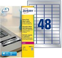 Etiket avery l6009-20 45.7x21.2mm zilver 960st - thumbnail