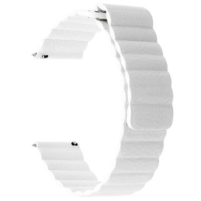 Geschikt voor Samsung Gear S2/Active2 Smart horlogebandje universeel 20mm magnetische gesp lederen vervangende polsband (wit)
