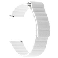 Geschikt voor Samsung Gear S2/Active2 Smart horlogebandje universeel 20mm magnetische gesp lederen vervangende polsband (wit) - thumbnail