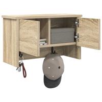 Wandgemonteerde kapstok met plank Sonoma eiken 50 x 20 x 30 cm - thumbnail