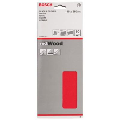 Bosch Accessories Expert for Wood 2608605324 Oscillerend schuurpapier Ongeperforeerd Korrelgrootte (num) 80 (l x b) 280 mm x 115 mm 10 stuk(s)
