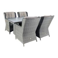 Diningset Santa Rosa Coffee Brown D 180 x B 90 x H 75 cm Oosterik Home - Oosterik home - thumbnail