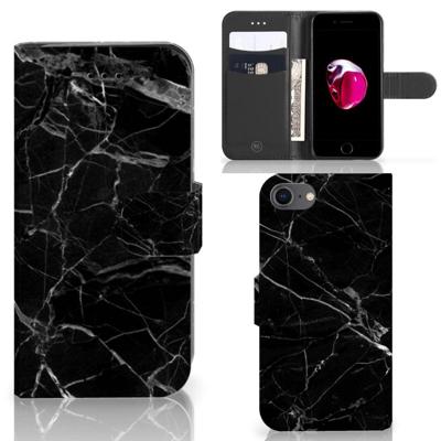 iPhone 7 | 8 | SE (2020) | SE (2022) | Bookcase | Marmer Zwart - Origineel Cadeau Vader