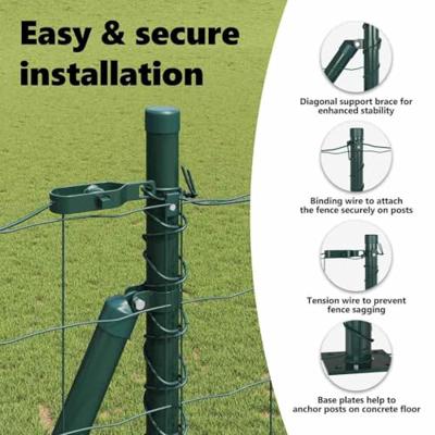 VidaXL Hek met paal groen 1,5 x 10 m staal
