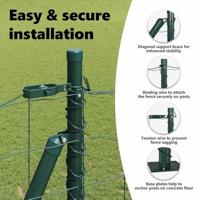 VidaXL Hek met paal groen 1,5 x 10 m staal - thumbnail