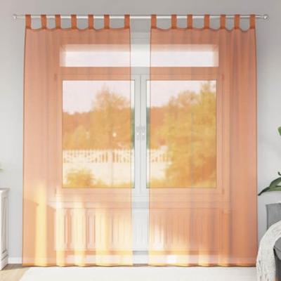 Gordijnen voile met lussen 2 st terracotta 140x225 cm