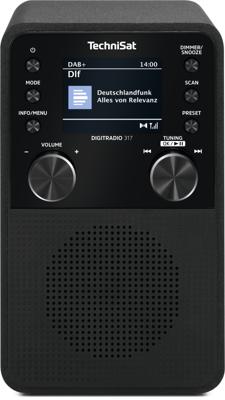 TechniSat DIGITRADIO 317 Radio DAB+, FM FM, DAB+, Bluetooth, AUX Wekfunctie Zwart