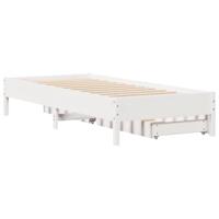 Bedframe zonder matras massief grenenhout wit 90x200 cm - thumbnail