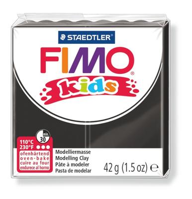 Fimo kids boetseerklei zwart, 42gr