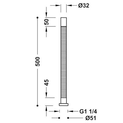 Tres buigbare afvoerbuis 32 mm chroom