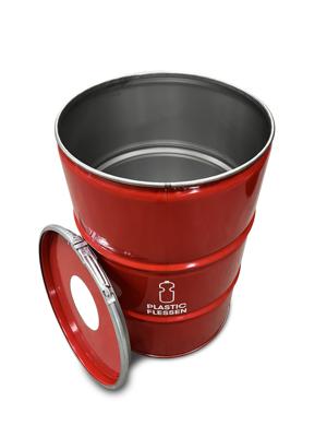 Statiegeld prullenbak 200L - Rood - Plastic flessen - Met gat