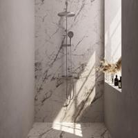 Regendoucheset Opbouw Brauer Brushed Carving 30 cm Thermostatisch met Handdouche 3-Standen Geborsteld RVS - thumbnail