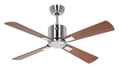 CasaFan ECO NEO III 103 BN-NB/KI WiFi Flügel Nussbaum/Kirsche Plafondventilator 16 W (Ø x h) 103 cm x 360 mm Chroom (geborsteld) Met afstandsbediening, Timer,