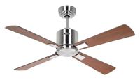 CasaFan ECO NEO III 103 BN-NB/KI WiFi Flügel Nussbaum/Kirsche Plafondventilator 16 W (Ø x h) 103 cm x 360 mm Chroom (geborsteld) Met afstandsbediening, Timer, - thumbnail